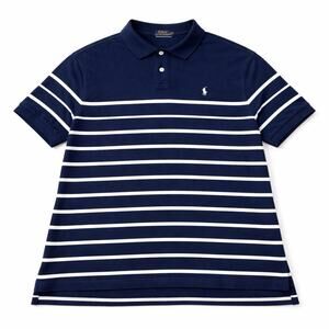 Polo Ralph Lauren Golf Polo Shirt Mens XXL Blue Striped Cotton Casual